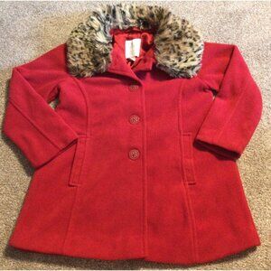 Sz 4 VGUC Children's Place Red Fleece Coat Jacket